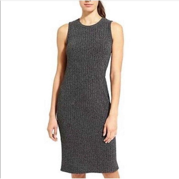 Athleta Rendezvous Dress Sleeveless Ribbed Gray Heather Stretch Womens Size M - Picture 1 of 9